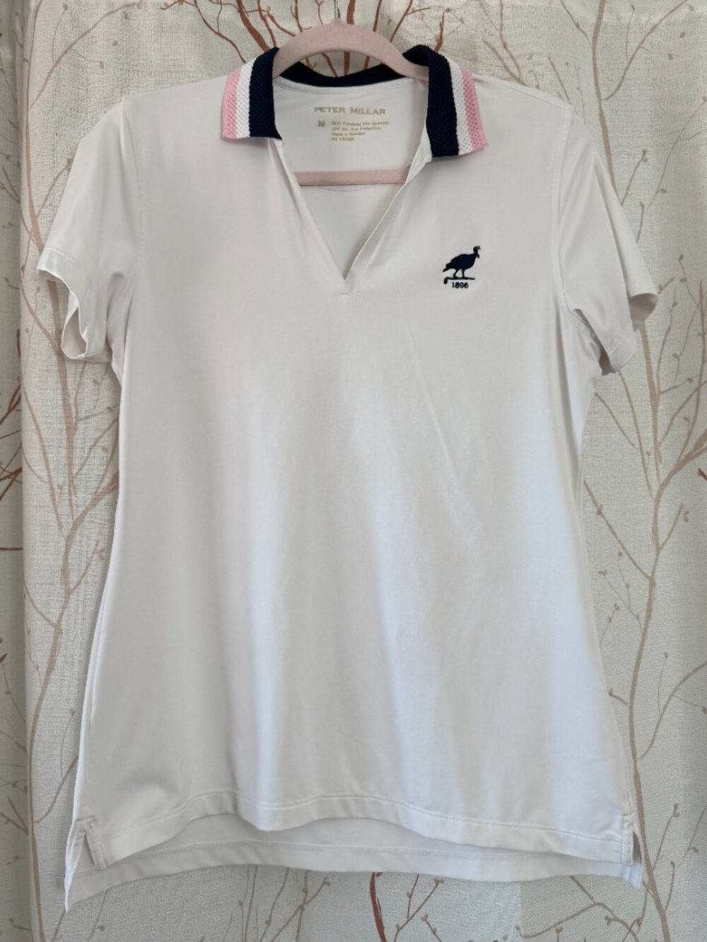 Peter Millar Women's White Golf Shirt Size M - Picture 2 of 3